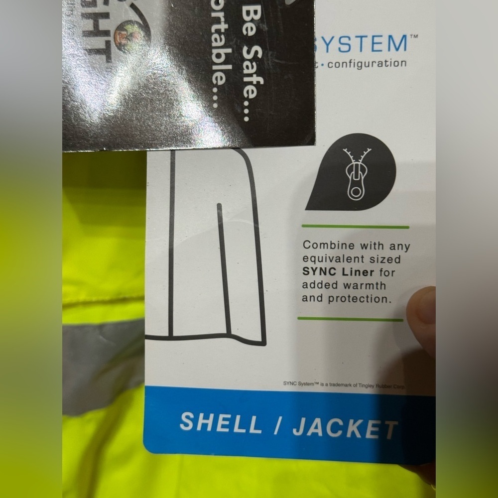 Tingley Hi-Vis Yellow and Black Safety Shell/Jacket Size Large with Tags - Picture 5 of 9
